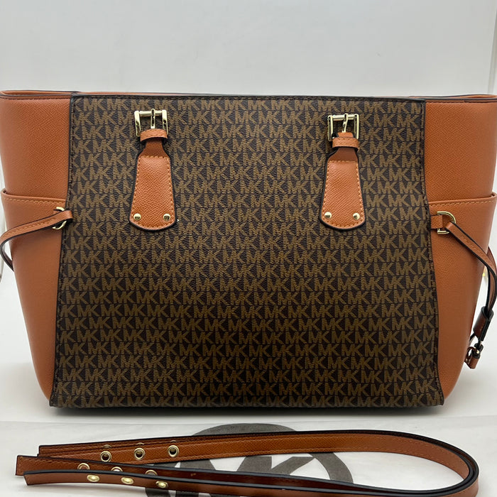 Michael Kors Large Monogram Tote Bag – Structured Design with Leather Trim