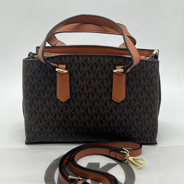 Michael Kors Mini Monogram Satchel Bag – Top Handle & Crossbody Strap