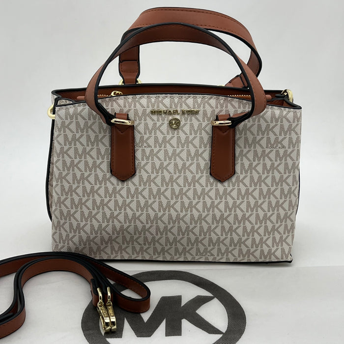 Michael Kors Mini Monogram Satchel Bag – Top Handle & Crossbody Strap