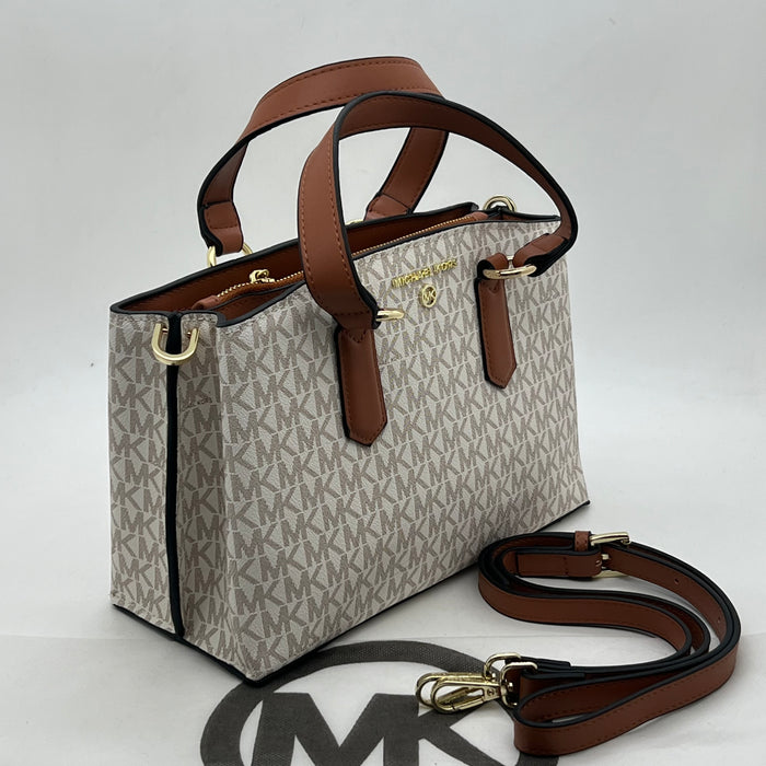 Michael Kors Mini Monogram Satchel Bag – Top Handle & Crossbody Strap