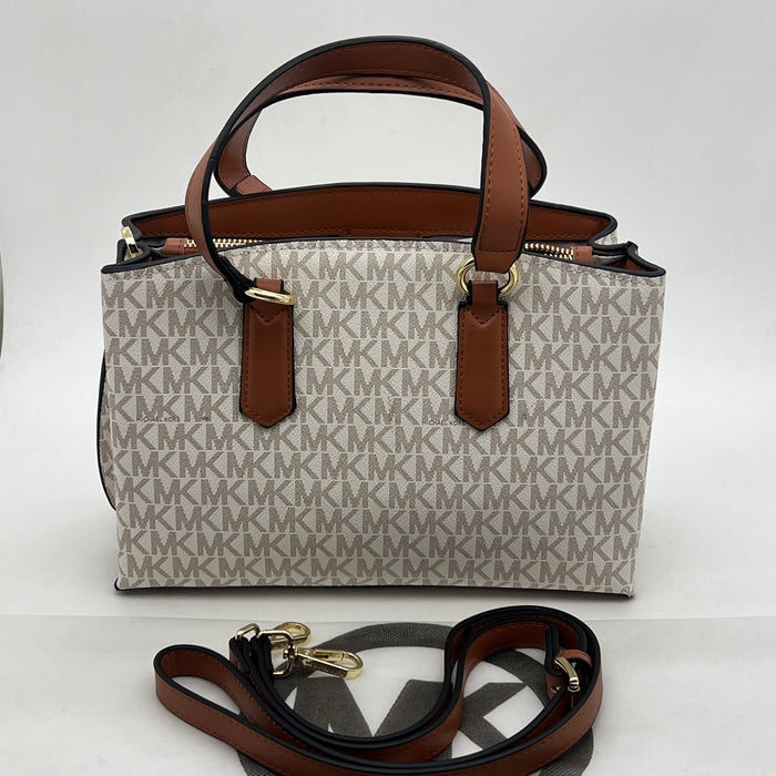 Michael Kors Mini Monogram Satchel Bag – Top Handle & Crossbody Strap