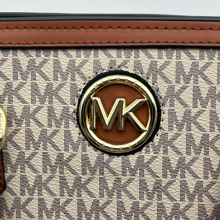 Michael Kors Monogram Logo Satchel Bag – Structured Top Handle & Crossbody