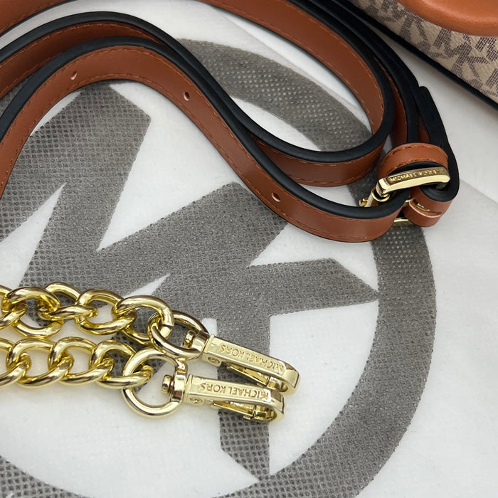 Michael Kors Monogram Logo Satchel Bag – Structured Top Handle & Crossbody