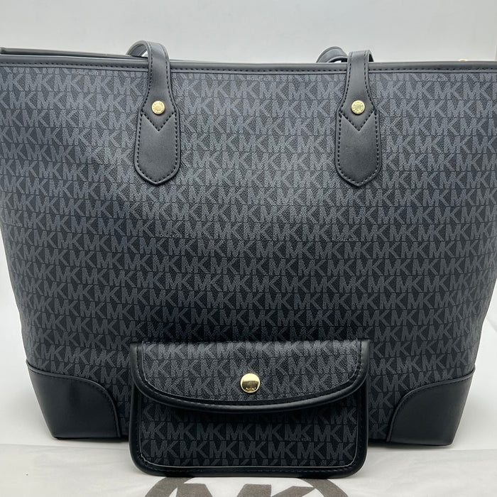 Michael Kors Monogram Tote Bag Set – Large Tote + Matching Pouch