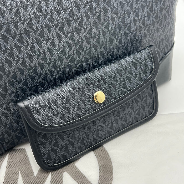 Michael Kors Monogram Tote Bag Set – Large Tote + Matching Pouch