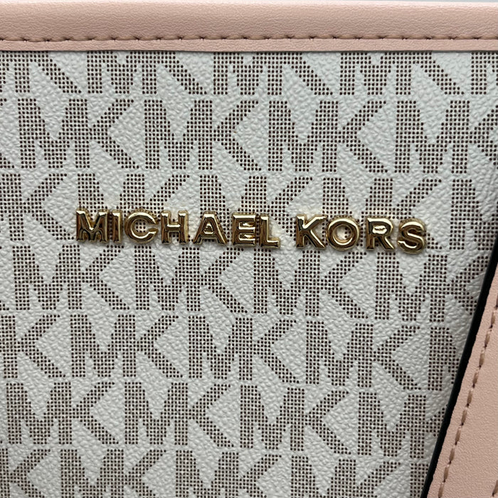 Michael Kors Monogram Tote Bag Set – Large Tote + Matching Pouch