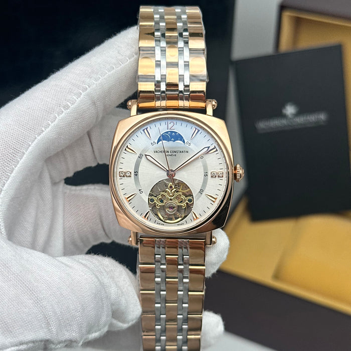 Vacheron Constantin Moonphase Open-Heart Rose Gold Automatic Watch