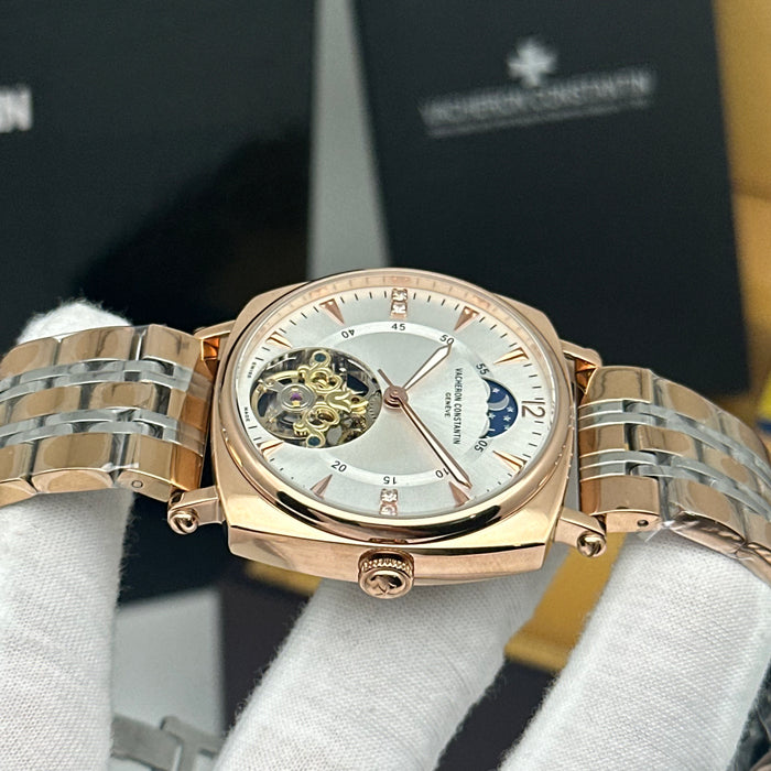 Vacheron Constantin Moonphase Open-Heart Rose Gold Automatic Watch