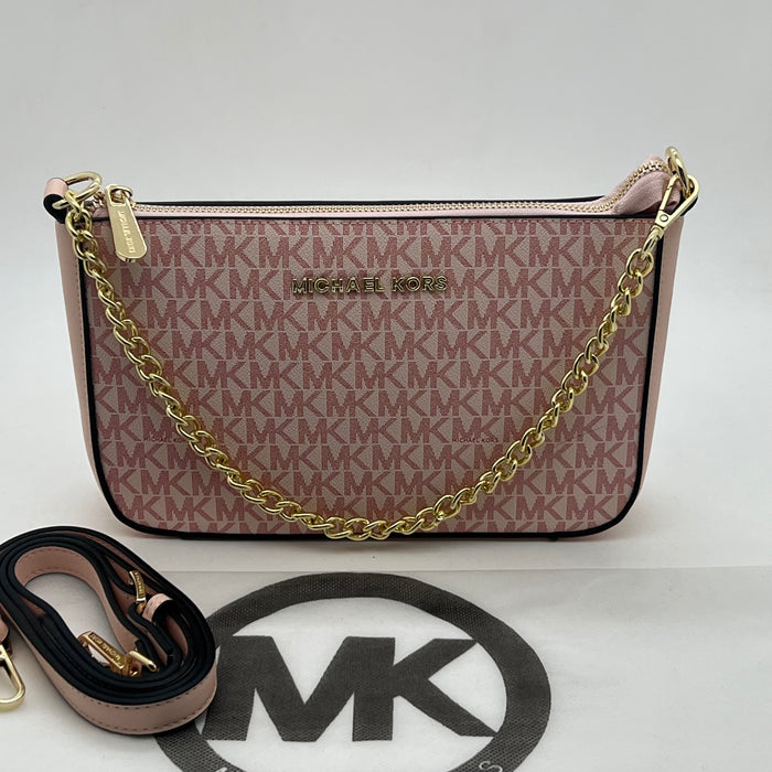 Michael Kors Monogram Chain Shoulder Bag – Convertible Crossbody Pochette
