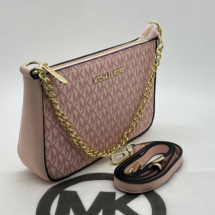 Michael Kors Monogram Chain Shoulder Bag – Convertible Crossbody Pochette