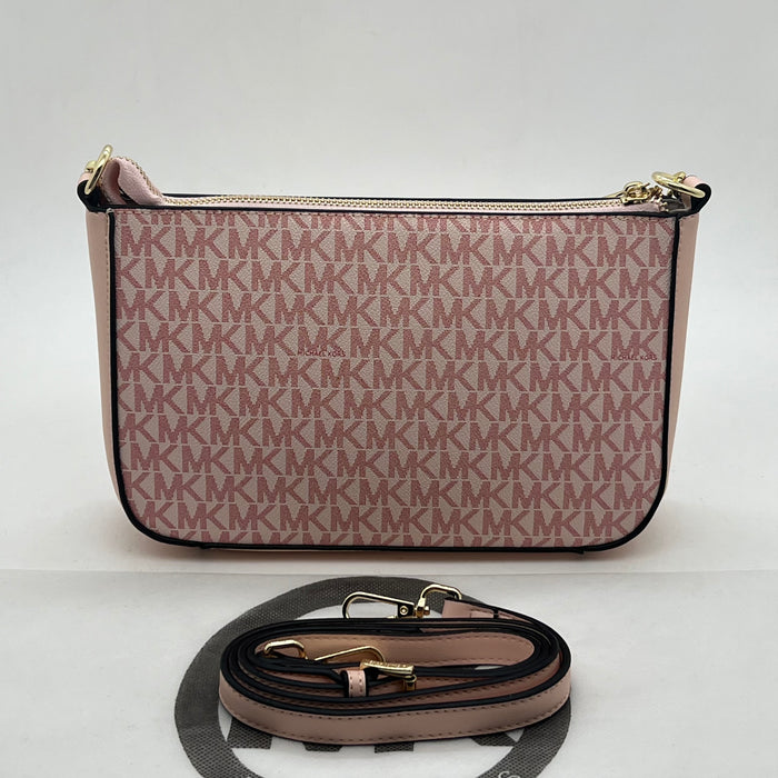 Michael Kors Monogram Chain Shoulder Bag – Convertible Crossbody Pochette