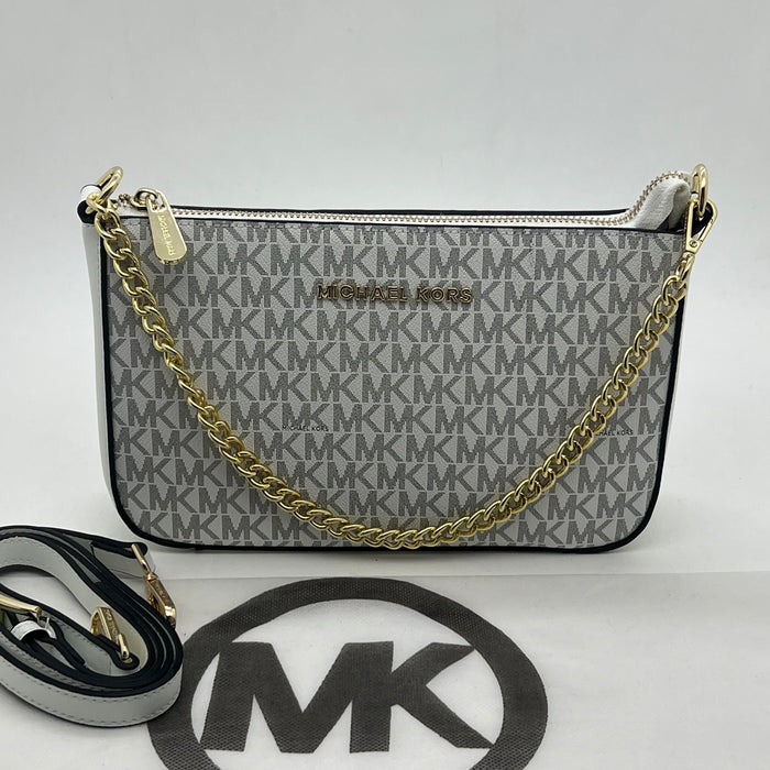 Michael Kors Monogram Chain Shoulder Bag – Convertible Crossbody Pochette