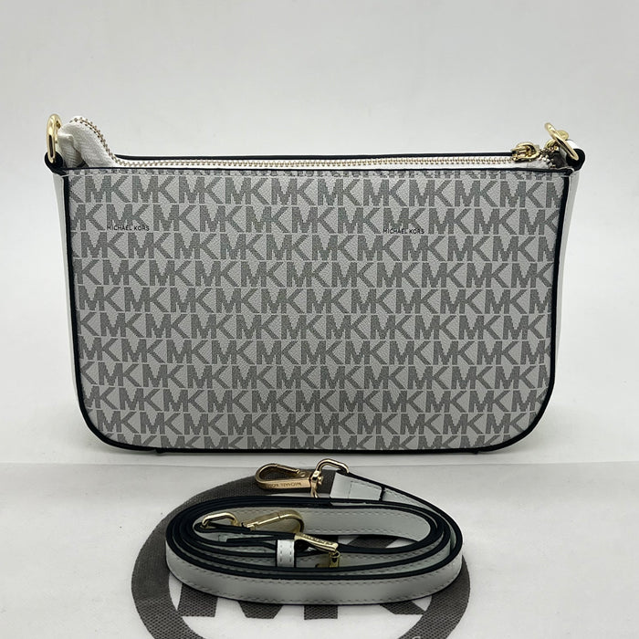 Michael Kors Monogram Chain Shoulder Bag – Convertible Crossbody Pochette