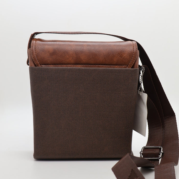 West Polo Crossbody Shoulder Bag – Canvas & Leather Mix