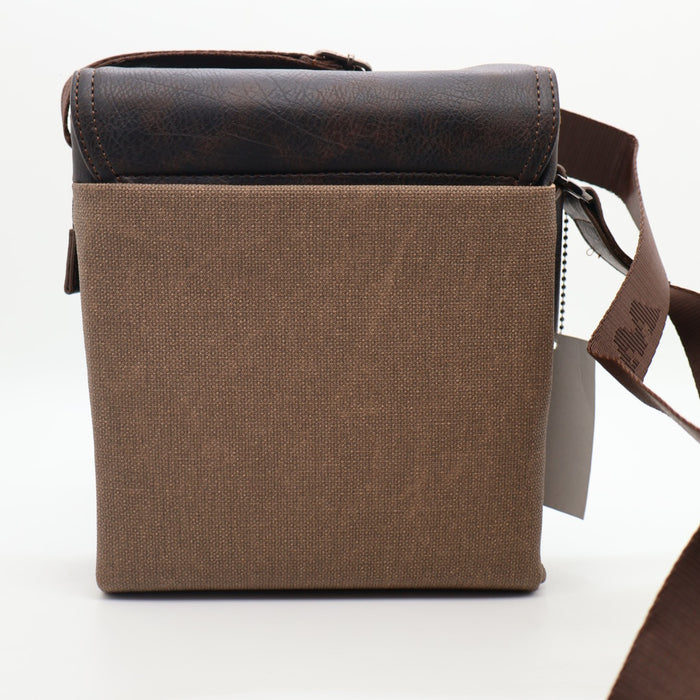 West Polo Crossbody Shoulder Bag – Canvas & Leather Mix