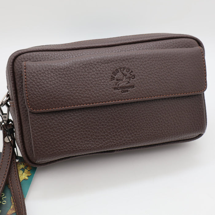 West Polo Men’s Leather Wristlet Bag