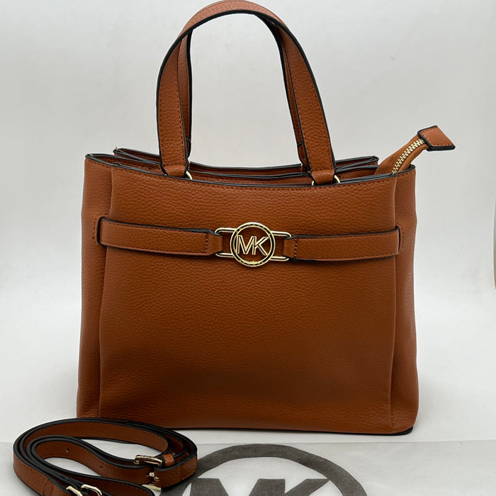 Michael Kors Premium Leather Tote – MK Signature Logo