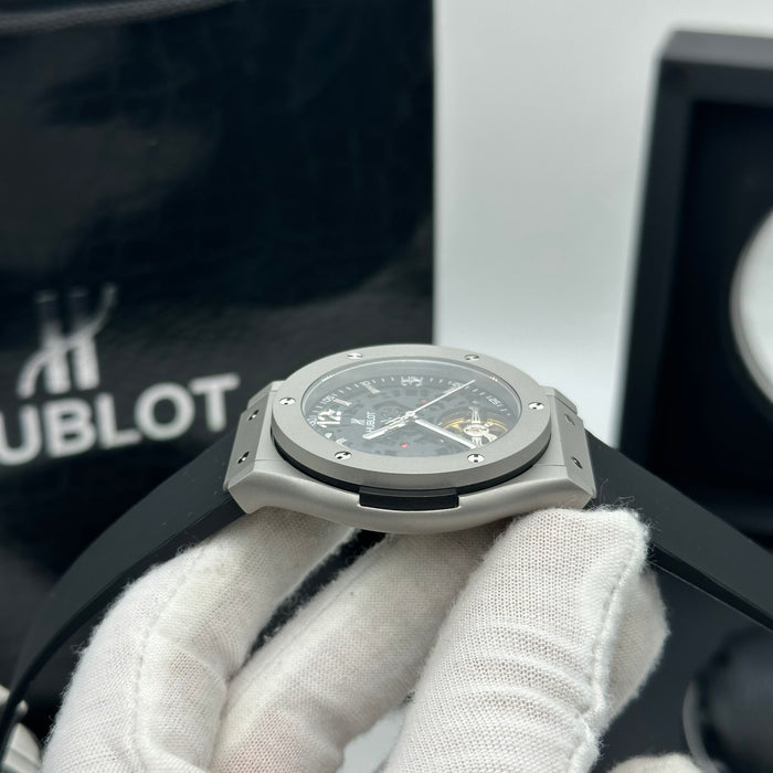 Hublot Skeleton Automatic Men’s Watch with Black Rubber Strap