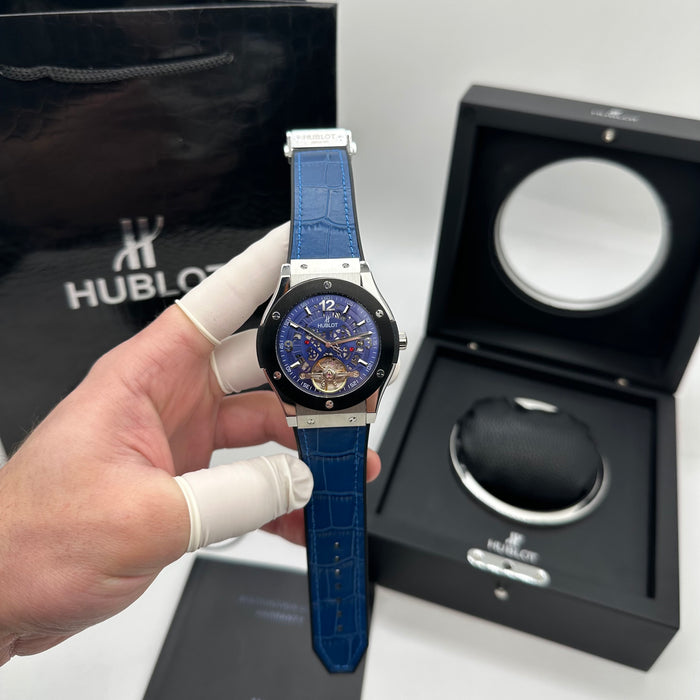 Hublot Classic Fusion Skeleton Tourbillon – Blue Dial with Leather Strap