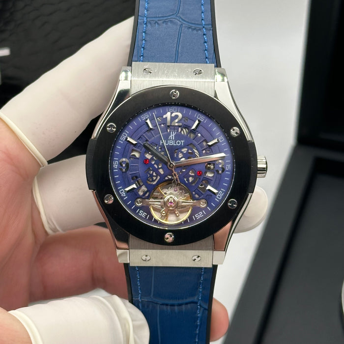 Hublot Classic Fusion Skeleton Tourbillon – Blue Dial with Leather Strap