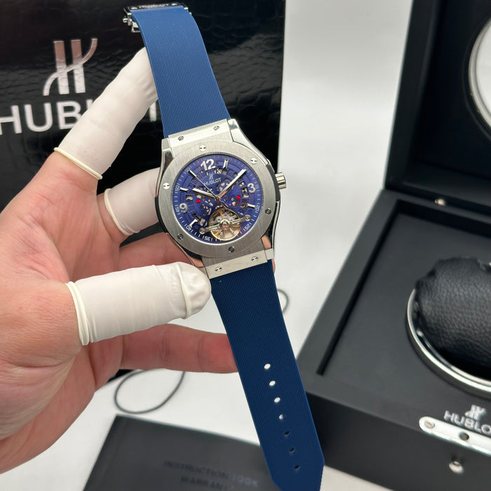 Hublot Big Bang Tourbillon Skeleton – Blue Dial with Titanium Case & Rubber Strap