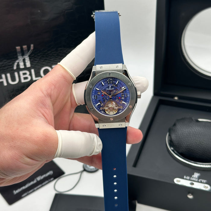 Hublot Big Bang Tourbillon Skeleton – Blue Dial with Titanium Case & Rubber Strap