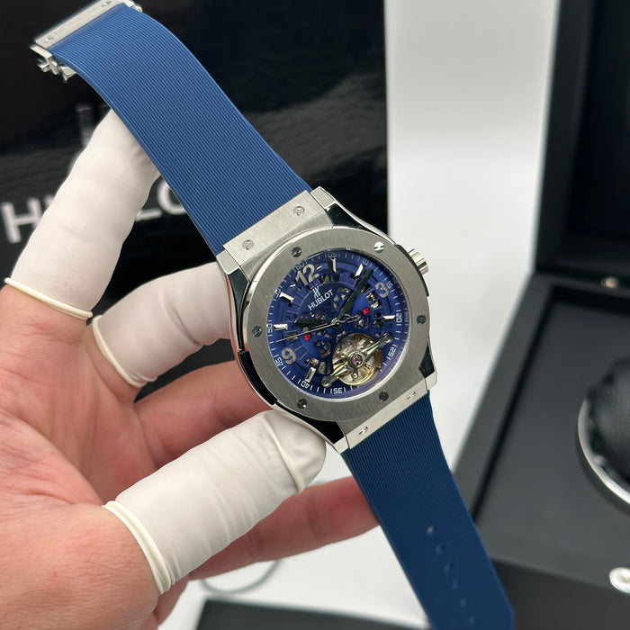 Hublot Big Bang Tourbillon Skeleton – Blue Dial with Titanium Case & Rubber Strap