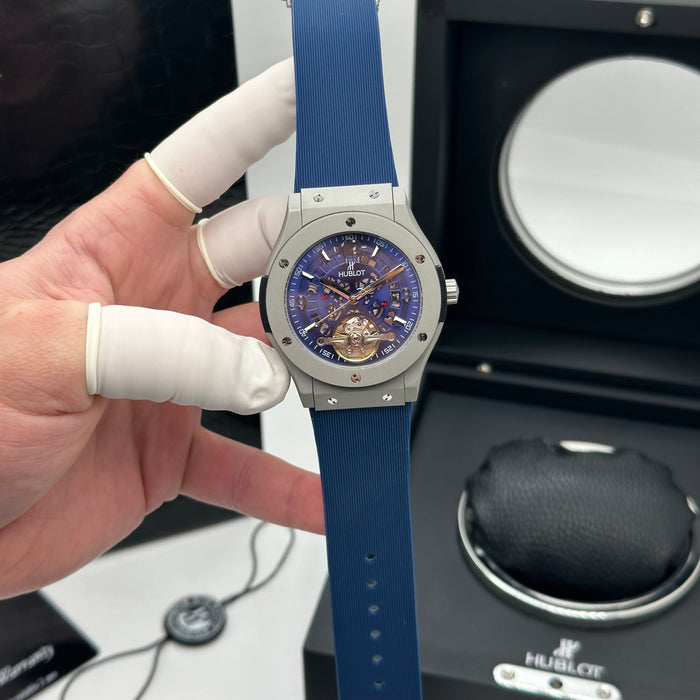 Hublot Big Bang Tourbillon Skeleton – Blue Dial with Titanium Case