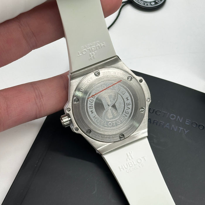 Hublot Classic Fusion Green Bezel Automatic Watch – Stainless Steel Case, White Dial