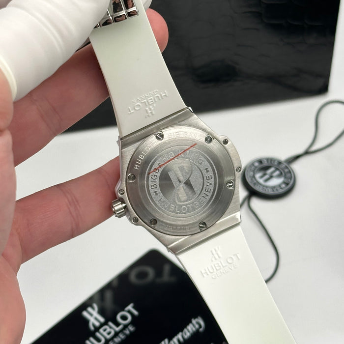 Hublot Classic Fusion Green Bezel Automatic Watch – Stainless Steel Case, White Dial