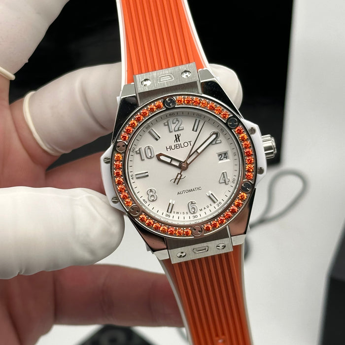 Hublot Classic Fusion Ladies Automatic – Gemstone Bezel & Rubber Strap