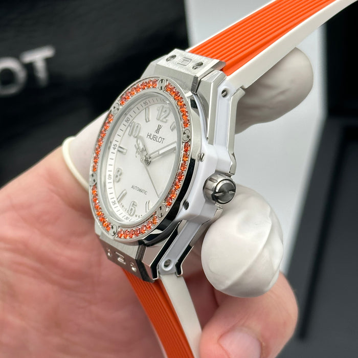 Hublot Classic Fusion Ladies Automatic – Gemstone Bezel & Rubber Strap