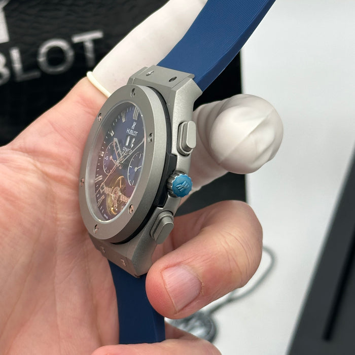 Hublot Big Bang Style Automatic Chronograph – Blue Dial & Blue Rubber Strap