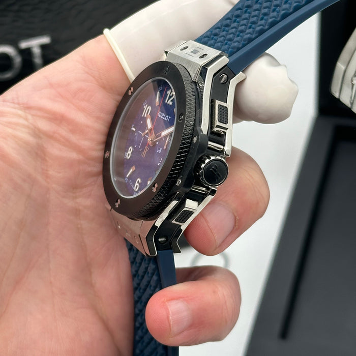 Hublot Big Bang Blue Chronograph Blue Dial Rubber Strap