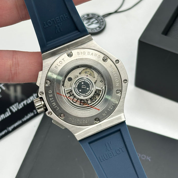 Hublot Big Bang Blue Chronograph Blue Dial Rubber Strap
