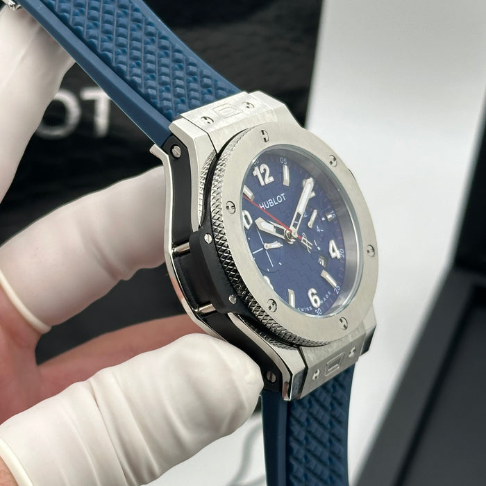 Hublot Big Bang Chronograph – Blue Dial | Silver Case | Blue Rubber Strap