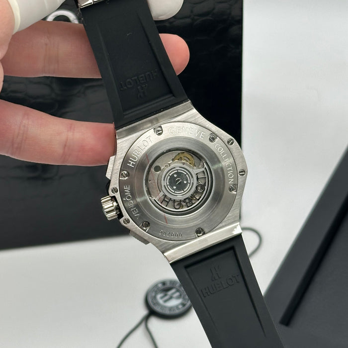 Hublot Big Bang Chronograph – Black Dial | Silver Case & Black Rubber Strap