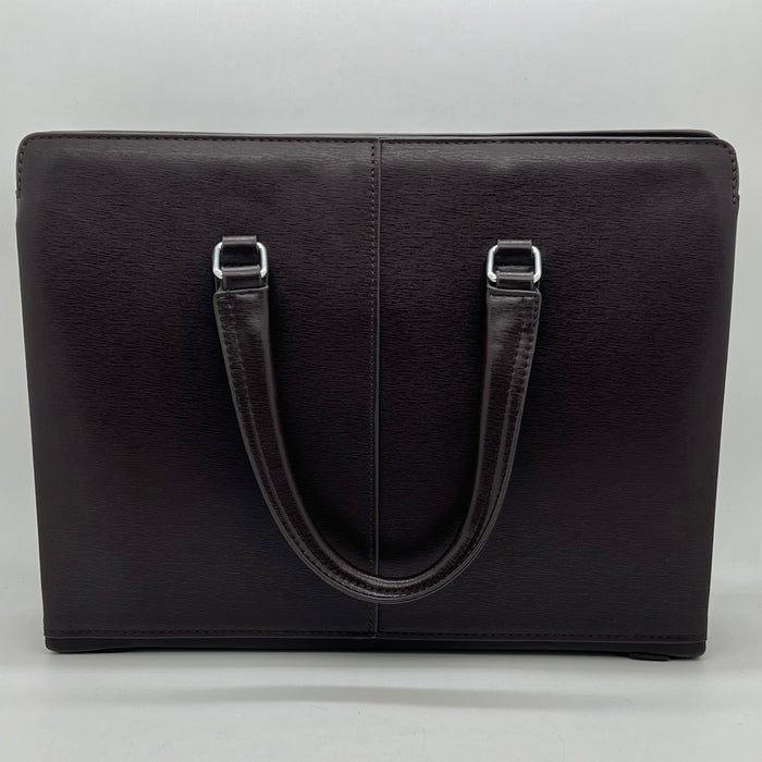 Luxury MontBlanc Smooth Leather Handbag with Fingerprint Lock – Premium Executive Tote (Black & Brown)