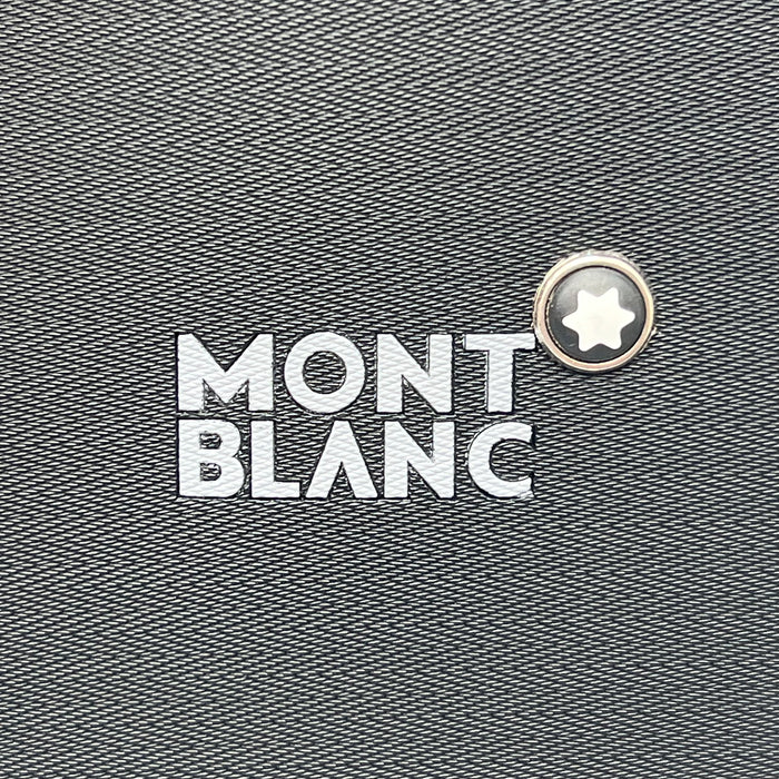 Luxury MontBlanc Textured Leather Business Handbag with Fingerprint Lock – Executive Tote (Black & Brown)