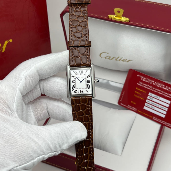 Cartier Tank Must - Stainless Steel - Classic Roman Dial - Luxury Leather Strap