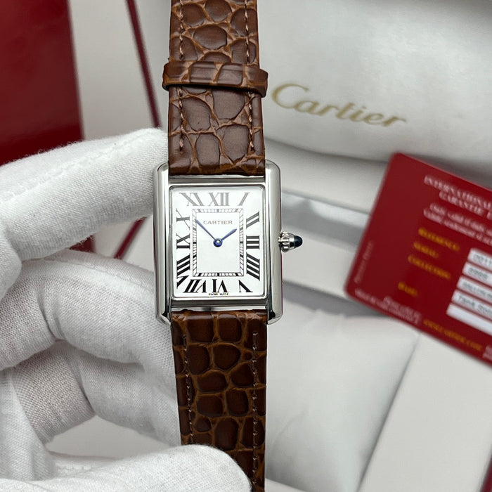 Cartier Tank Must - Stainless Steel - Classic Roman Dial - Luxury Leather Strap
