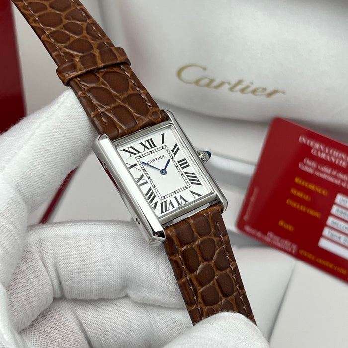 Cartier Tank Must - Stainless Steel - Classic Roman Dial - Luxury Leather Strap