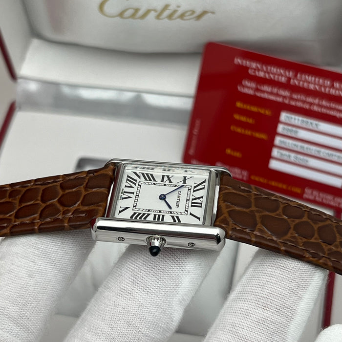 Cartier Tank Must - Stainless Steel - Classic Roman Dial - Luxury Leather Strap
