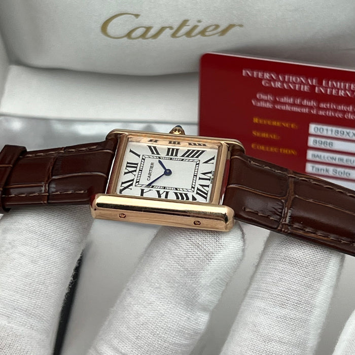 Cartier Tank Must Rose Gold Brown Leather Strap – Swiss Quartz Luxury Watch