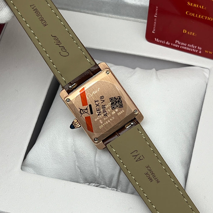 Cartier Tank Must Rose Gold Brown Leather Strap – Swiss Quartz Luxury Watch