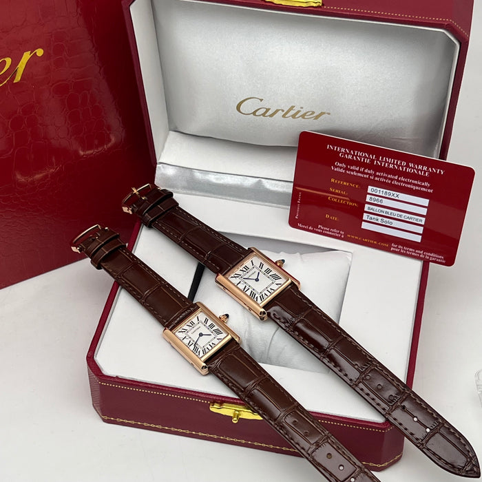 Cartier Tank Must Rose Gold Brown Leather Strap – Swiss Quartz Luxury Watch