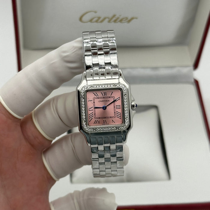 Cartier Panthère Silver Pink Dial 27 mm