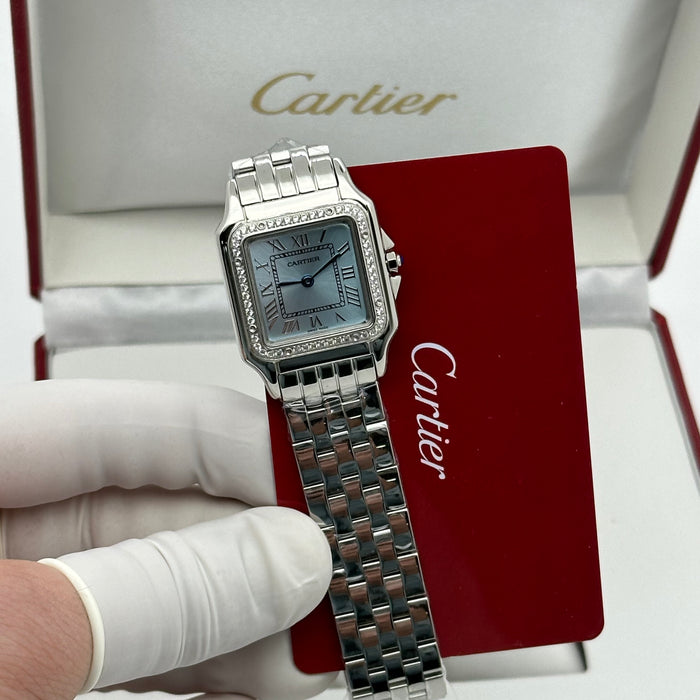 Cartier Panthère Silver Blue Dial 27 mm