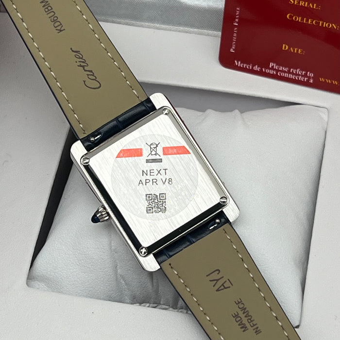 Cartier Tank Must Blue Dial 33MM – Stainless Steel Case / Blue Leather Strap