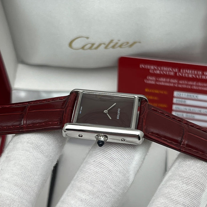 Cartier Tank Must Red Dial – Stainless Steel Case / Red Leather Strap